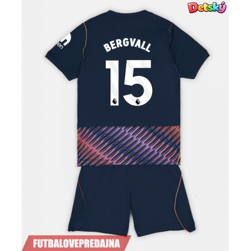 Lacne Dětský Futbalové dres Tottenham Hotspur Lucas Bergvall #15 2026-27 Krátky Rukáv - Preč (+ trenírky)